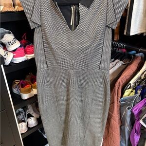 Roland Mouret Black and White Midi Dress